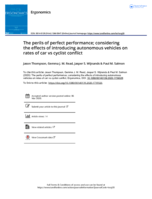 The perils of perfect performance; considering the effects of introducing autonomous vehicles on rates of car vs cyclist conflict