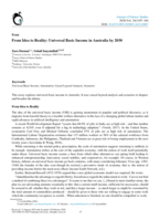 From Idea to Reality: Universal Basic Income in Australia by 2030