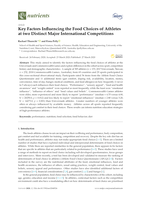 Key Factors Influencing the Food Choices of Athletes at two Distinct Major International Competitions