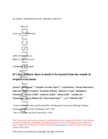 It's time to listen: there is much to be learned from the sounds of tropical ecosystems