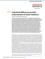 Individual differences predict endorsement of water resilience