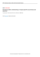 Developing better understanding on tropical peat fire occurrences and dynamics