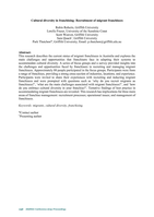 Cultural diversity in franchising: Recruitment of migrant franchisees