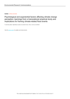 Psychological and experiential factors affecting climate change perception: learnings from a transnational empirical study and implications for framing climate-related flood events
