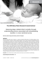 The 2019 Mary Paton research award winner: Reducing sleep-related infant mortality through understanding factors associated with breastfeeding duration: A cross-sectional survey