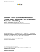 Modifiable Factors Associated With Poststroke Physical Activity at Discharge From Rehabilitation: Prospective Cohort Study