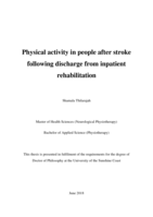 Physical activity in people after stroke following discharge from inpatient rehabilitation