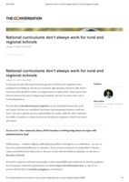 National curriculums don’t always work for rural and regional schools