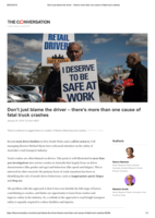 Don’t just blame the driver – there’s more than one cause of fatal truck crashes