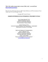 Gender differences in DUI in treatment in Texas