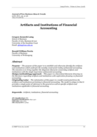 Artifacts and Institutions of Financial Accounting