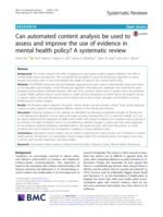 Can automated content analysis be used to assess and improve the use of evidence in mental health policy? A systematic review