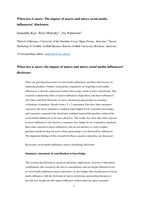 When less is more: The impact of macro and micro social media influencers’ disclosure