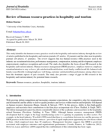 Review of human resource practices in hospitality and tourism