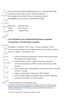 Low redundancy and complementarity shape ecosystem functioning in a low‐diversity ecosystem