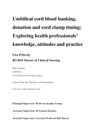 Umbilical cord blood banking, donation and cord clamp timing: Exploring health professionals’ knowledge, attitudes and practice