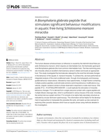 A Biomphalaria glabrata peptide that stimulates significant behaviour modifications in aquatic free-living Schistosoma mansoni miracidia