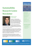 Sustainability Research Centre Newsletter, Winter 2016