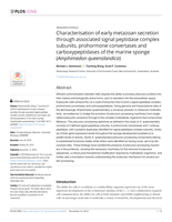 Characterisation of early metazoan secretion through associated signal peptidase complex subunits, prohormone convertases and carboxypeptidases of the marine sponge (Amphimedon queenslandica)