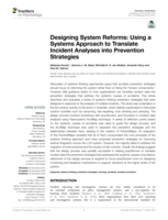 Designing System Reforms: Using a Systems Approach to Translate Incident Analyses into Prevention Strategies