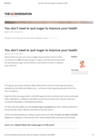 You don’t need to quit sugar to improve your health