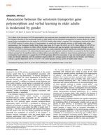 Association between the serotonin transporter gene polymorphism and verbal learning in older adults is moderated by gender