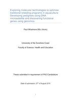 Exploring molecular technologies to optimise traditional breeding programs in aquaculture: Developing pedigrees using DNA microsatellite and discovering functional genes using genomics
