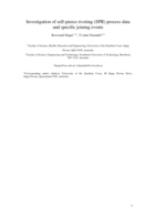 Investigation of self-pierce riveting (SPR) process data and specific joining events