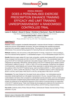 Does a personalised exercise prescription enhance training efficacy and limit training unresponsiveness? A randomised controlled trial