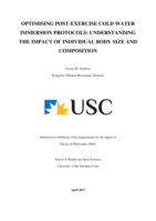 Optimising post-exercise cold water immersion protocols: Understanding the impact of individual body size and composition