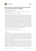 Dietary intake of athletes seeking nutrition advice at a major international competition