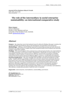 The role of the intermediary in social enterprise sustainability: an international comparative study
