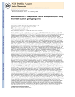 Identification of 23 new prostate cancer susceptibility loci using the iCOGS custom genotyping array