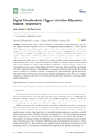 Digital Workbooks in Flipped Nutrition Education: Student Perspectives’