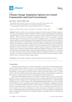 Climate change adaptation options for coastal communities and local governments
