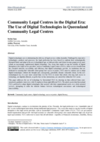 Community Legal Centres in the Digital Era: The Use of Digital Technologies in Queensland Community Legal Centres