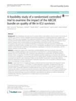 A feasibility study of a randomised controlled trial to examine the impact of the ABCDE bundle on quality of life in ICU survivors