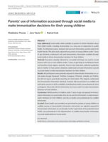 Parents use of information accessed through social media to make immunisation decisions for their young children