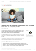 Students won’t get through all school content while learning at home: here are 3 things to prioritise