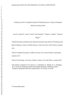 Reducing alcohol consumption during pre-drinking sessions: testing an integrated behaviour-change model