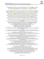Competition influences tree growth, but not mortality, across environmental gradients in Amazonia and tropical Africa