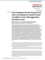 Post-treatment levels of plasma 25- and 1,25-dihydroxy vitamin D and mortality in men with aggressive prostate cancer