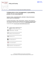 Collaborative crisis management: a plausibility probe of core assumptions