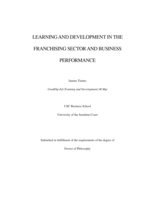 Learning and Development in the Franchising Sector and Business Performance