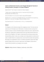 Carbon and Biodiversity Outcomes under Divergent Management Scenarios in Shifting Cultivation Landscapes in the Upland Philippines