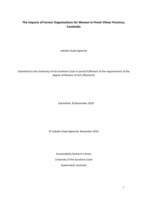 The Impacts of Farmer Organisations for Women in Preah Vihear Province, Cambodia