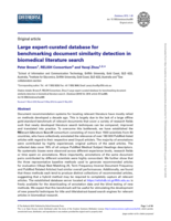 Large expert-curated database for benchmarking document similarity detection in biomedical literature search
