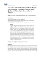 The Effect of Water Loading for Acute Weight Loss Following Fluid Restriction on Sleep Quality and Quantity in Combat Sports Athletes