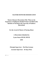 What are the Experiences of Indigenous Health Workers Enrolled in the Bachelor of Nursing at the University of Southern Queensland