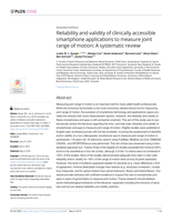 Reliability and validity of clinically accessible smartphone applications to measure joint range of motion: A systematic review